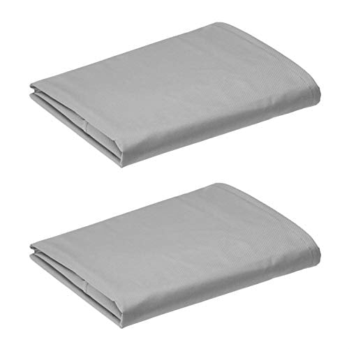 AmazonCommercial Waterproof Patio Table Covers - 74 x 47 x 27.5 Inches, Grey, 2-Pack