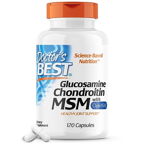 Doctor's Best Glucosamine Chondroitin Msm with OptiMSM Capsules, Supports Healthy Joint Structure, Function & Comfort, Non-GMO, Gluten Free, Soy Free, 120 Count (Pack of 1)