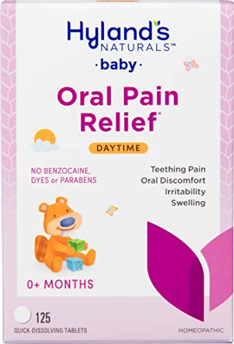 Hyland's Naturals Baby Nighttime Soothing Tablets with Chamomilla, Natural Relief of Oral Discomfort, Irritability, and Swelling, 125 Count