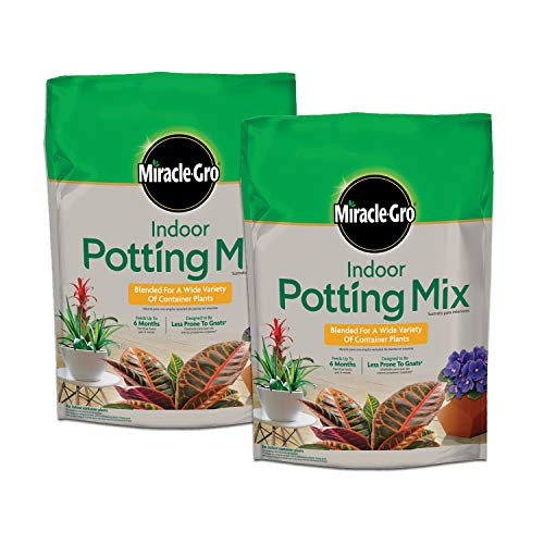 Miracle-Gro Indoor Potting Mix 6 qt., Grows beautiful Houseplants, 2-Pack