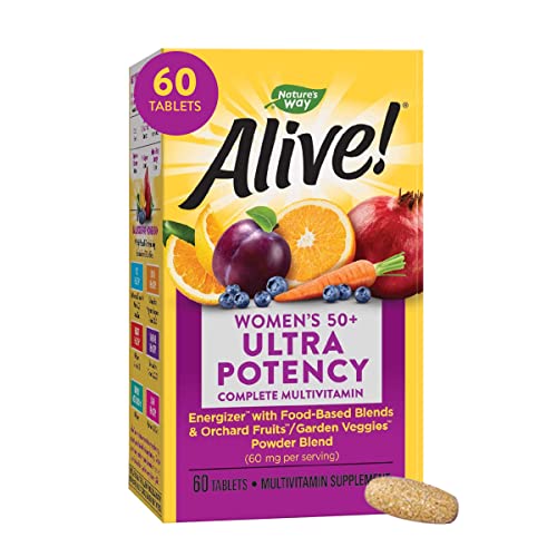 Nature's Way Alive! Women’s 50+ Ultra Potency Complete Multivitamin, High Potency Formula, Supports Multiple Body Systems, Supports Cellular Energy, Gluten-Free, 150 Tablets