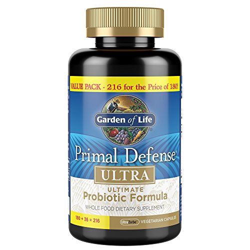Garden of Life Primal Defense Ultra Ultimate Probiotic Formula - 15 Billion CFU and 13 Strains of Probiotics Plus HSOs for Healthy Digestive Balance, Vegetarian and Gluten Free, 90 Capsules