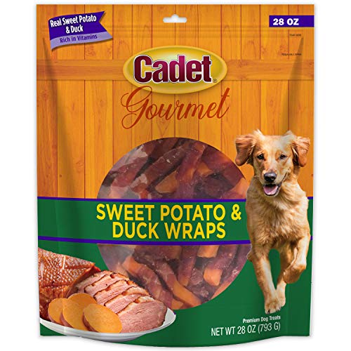 Cadet Gourmet Sweet Potato & Duck Wraps Dog Treats - Healthy & Natural Duck & Sweet Potato Dog Training Treats for Small & Large Dogs - Inspected & Tested in USA (28 oz.)