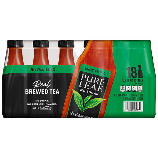 Pure Leaf Real Brewed Tea Unsweetened Black Tea (16.9 fl. oz., 18 pk.)