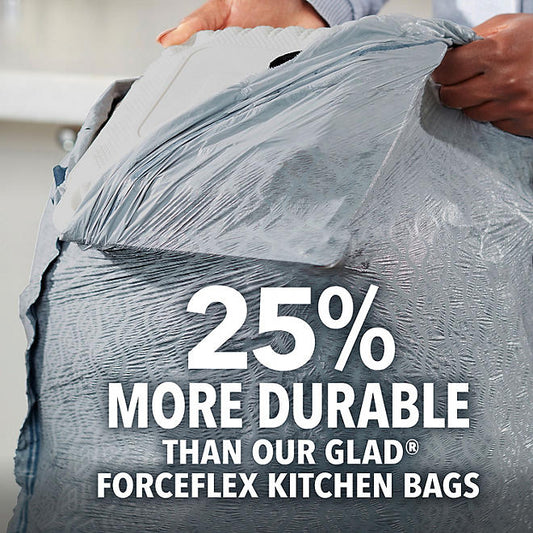 Glad ForceFlex Plus Tall Kitchen Drawstring Trash Bags, Gain Lavender (13 gal., 120 ct.)