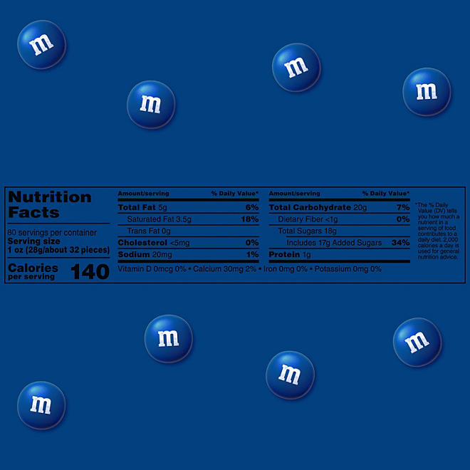 M&M’S Milk Chocolate Dark Blue Bulk Candy in Resealable Pack (3.5 lbs.)