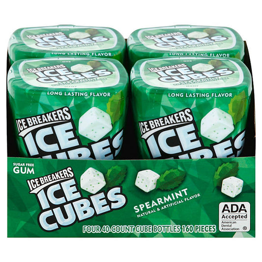 Ice Breakers Ice Cubes Sugar Free Gum, Spearmint (40 ct., 4 pk.)