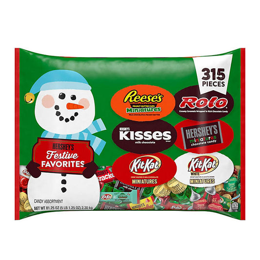 Hershey Assorted Chocolate and White Creme, Christmas Candy Bag (81.25 oz., 315 pcs)