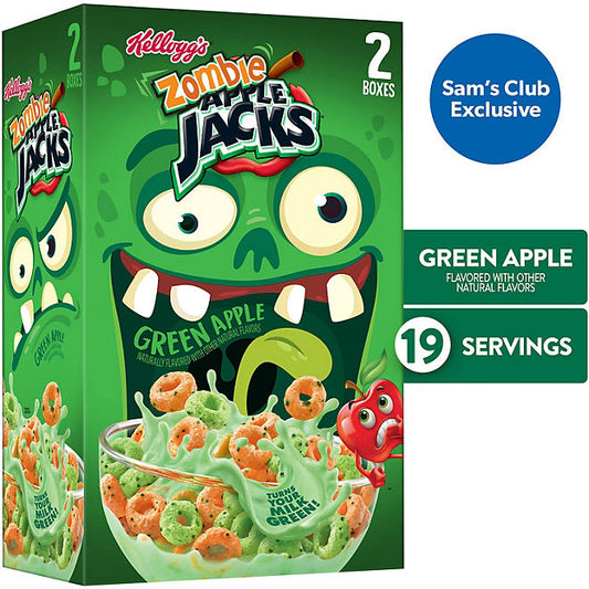 Kellogg's Apple Jacks, Zombie Green Apple (26 oz., 2 pk.)