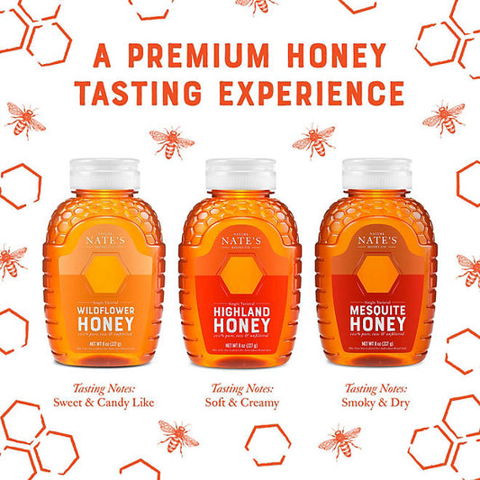 Nature Nate's 100% Pure Raw and Unfiltered Honey Flight (8 oz., 3 pk.)
