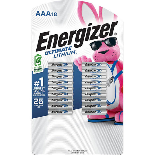 Energizer Ultimate Lithium AAA Batteries (18 Pack)