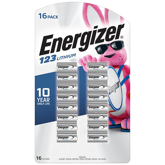 Energizer 123 Lithium 3V Photo Batteries (16 Pack)