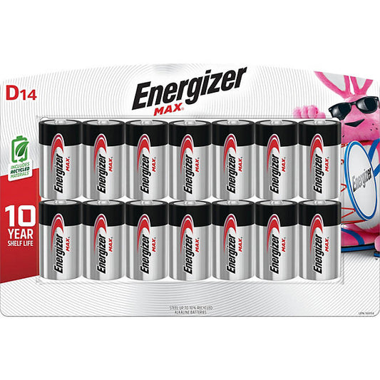 Energizer MAX Alkaline D Batteries (14 Pack)