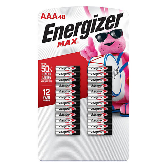 Energizer MAX AAA Alkaline Batteries (48 Pack)