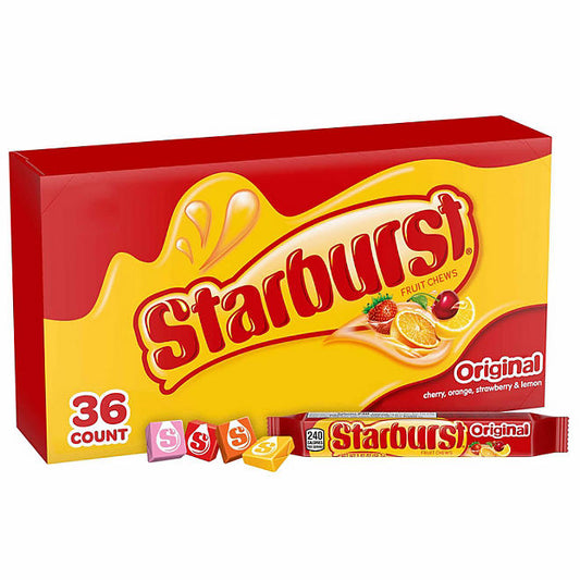 Starburst Original Fruity Chewy Candy Full Size Bulk Pack (2.07 oz., 36 ct.)