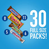Milky Way, Snickers, Twix & More Full Size Bulk Chocolate Candy Bars (30 ct.)