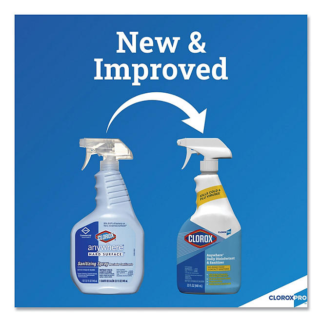 Clorox Anywhere Daily Disinfectant & Sanitizing Spray (32 fl. oz., 12 ct.)
