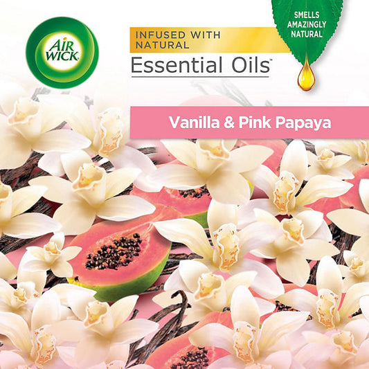 Air Wick Scented Oil Air Freshener Kit, Vanilla & Pink Papaya (2 Warmers +7 Refills)