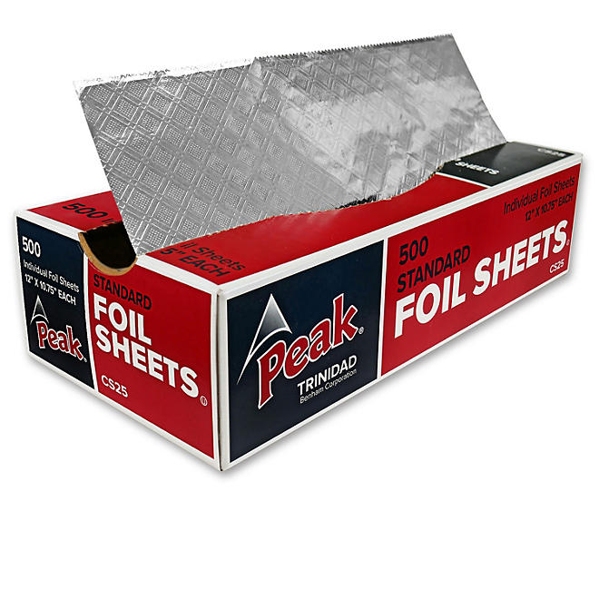 Peak Pre-Cut Aluminum Foil Sheets, 12" x 10.75" (500 ct.)