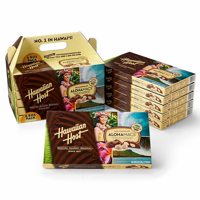 Hawaiian Host AlohaMacs Milk Chocolate Covered Macadamia Handy Pack (6 oz., 6 pk.)