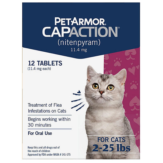 PetArmor CapAction Oral Flea Treatment for Cats, 2-25 lbs. (12 tabs)