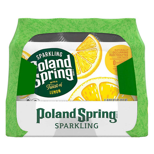 Poland Spring Sparkling Water, Lemon, Triple Berry and Lime (16.9 fl. oz., 24 pk.)