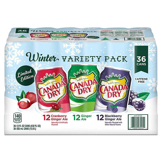 Canada Dry Winter Variety Pack (12 fl. oz., 36 pk.)