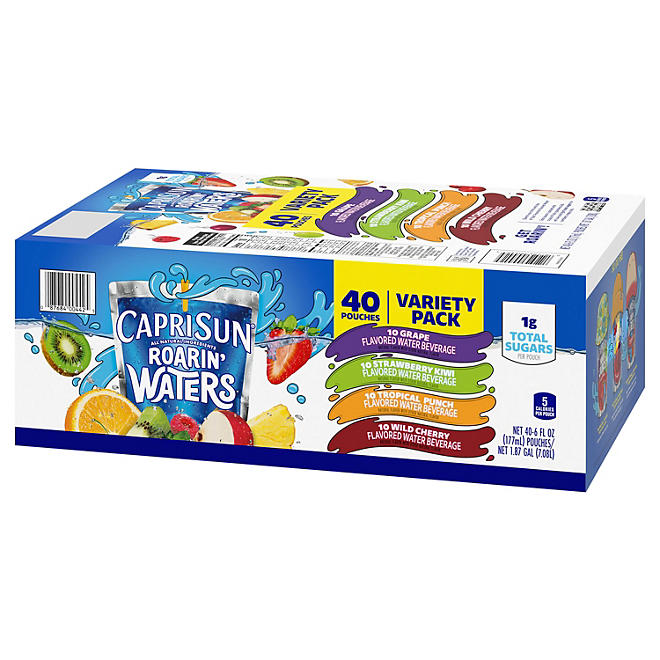 Capri Sun Fruit Punch, Strawberry Kiwi and Pacific Cooler Naturally Flavored Juice Drink Blend Variety Pack (6 fl. oz., 40 ct.)