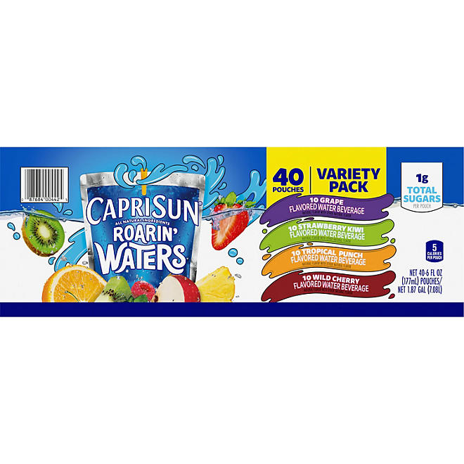 Capri Sun Fruit Punch, Strawberry Kiwi and Pacific Cooler Naturally Flavored Juice Drink Blend Variety Pack (6 fl. oz., 40 ct.)