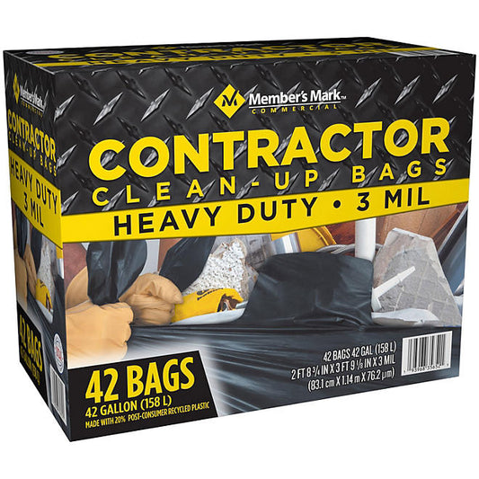 Member's Mark Commercial Contractor Clean-Up Trash Bags (42 gal., 42 ct.)