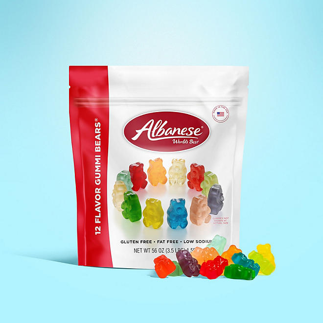 Albanese World's Best 12 Flavors Gummi Bears Bag (56 oz.)