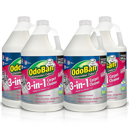 OdoBan 3-in-1 Concentration Carpet Cleaner Solution, Fragrance Free (1 gal., 4 pk.)