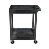 24" x 18" Plastic Utility Tub Cart - Two Shelf (Black)