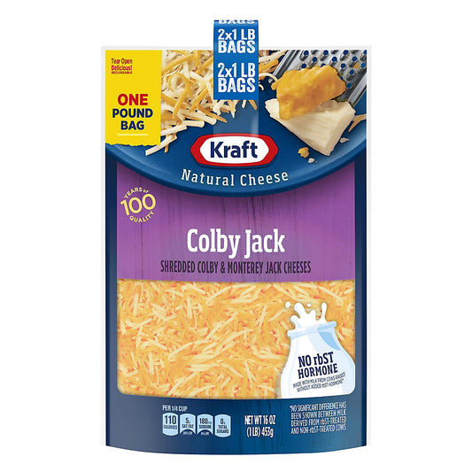 Kraft Colby Jack Shredded Cheese, 2 pk./1 lb.