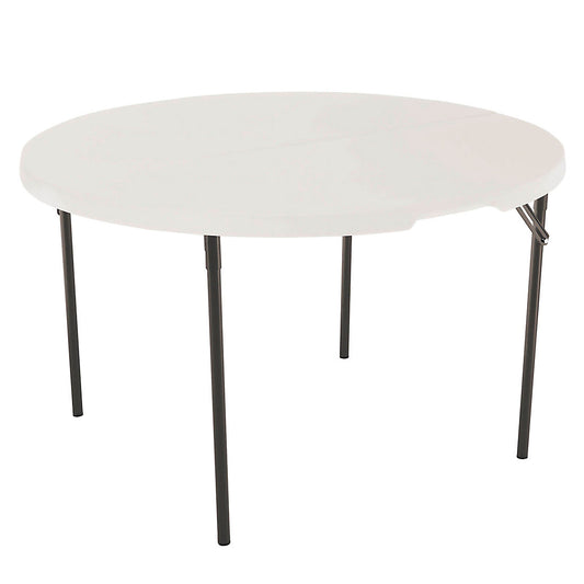 Lifetime 48" Round Light Commercial Fold-in-Half Table - Almond