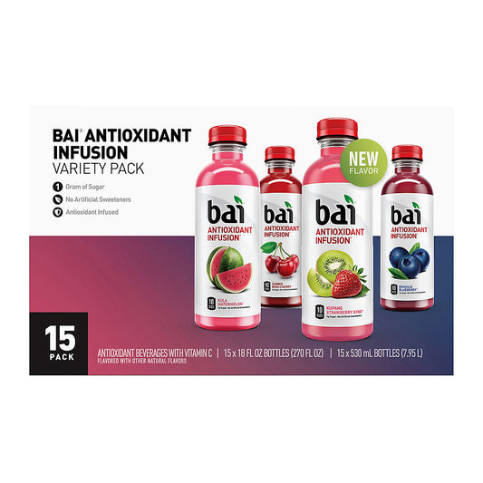 Bai Antioxidant Variety Pack, 15 ct./18 oz.