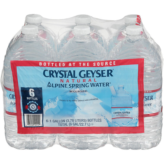 Crystal Geyser Natural Alpine Spring Water, 6 pk./1 gallon