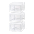 IRIS USA 14.5 Quart Stackable Storage Drawer, Plastic Drawer Organizer with Clear Doors for Pantry, Closet, Desk, Kitchen, Under-Sink, Home and Office De-Clutter, Shoes and Crafts - White, 3 Pack