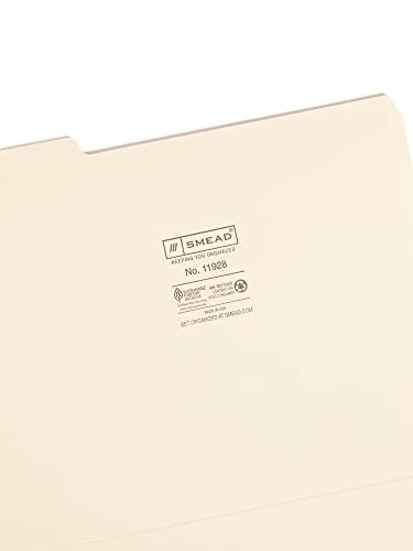 Smead File Folder, 1/3-Cut Tab, Assorted Positions, Letter Size, Manila, 24 per Pack (11928)
