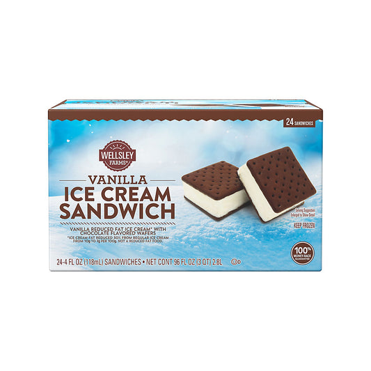 Wellsley Farms Vanilla Ice Cream Sandwiches, 24 ct.