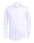 Calvin Klein Boys' Big Long Sleeve Sateen Dress Shirt, Style with Buttoned Cuffs & Shirttail Hem, White, 12