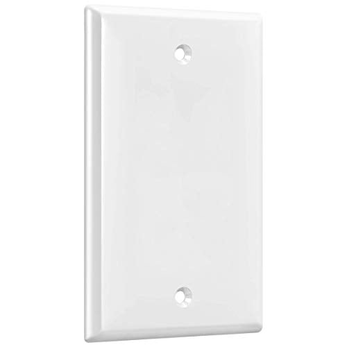 ENERLITES Screwless Blank Wall Plate, Child Safe Blank Device Outlet Cover, Standard Size, 1-Gang 4.68" x 2.93", Polycarbonate Thermoplastic, UL Listed, SI8801-W, Glossy, White