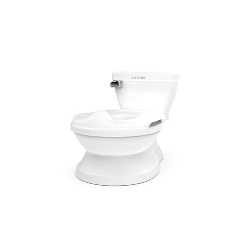 Summer by Ingenuity My Size Potty Pro in White, Toddler Potty Training Toilet, Lifelike Flushing Sound, for Ages 18 Months, Up to 50 Pounds