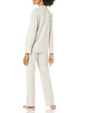 Amazon Essentials Women's Cotton Modal Long-Sleeve Shirt and Full-Length Bottom Pajama Set (Available in Plus Size), Beige, 4X