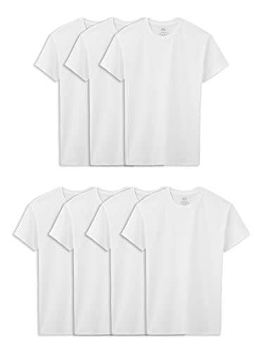 Fruit of the Loom Big Cotton T Shirt, Boys-7 Pack-White, Large