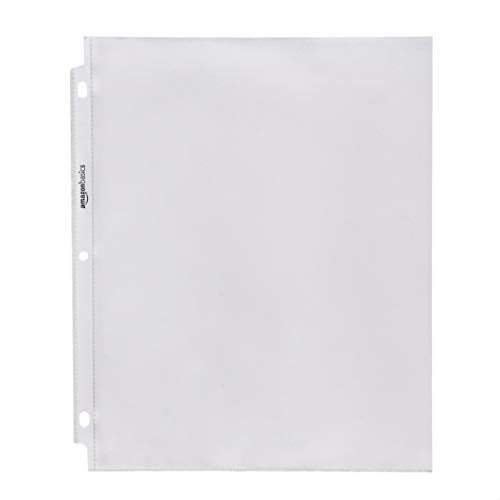 Amazon Basics Sheet Protector, Non-Glare, 100-Pack, Clear