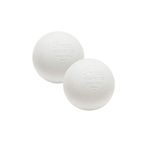 Champion Sports Colored Lacrosse Balls White Official Size Sporting Goods Equipment for Professional, College & Grade School Games, Practices & Recreation - NCAA, NFHS and SEI Certified - 2 Pack