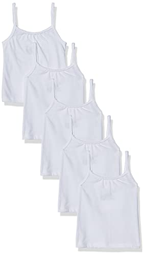 Hanes girls Toddler 5-pack Cotton Cami (Assorted) undershirts, White, 4-5T US