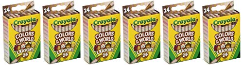 Crayola Bulk Crayon Set, Colors of The World, Multicultural, School Supplies, 6 Sets of 24 Colors