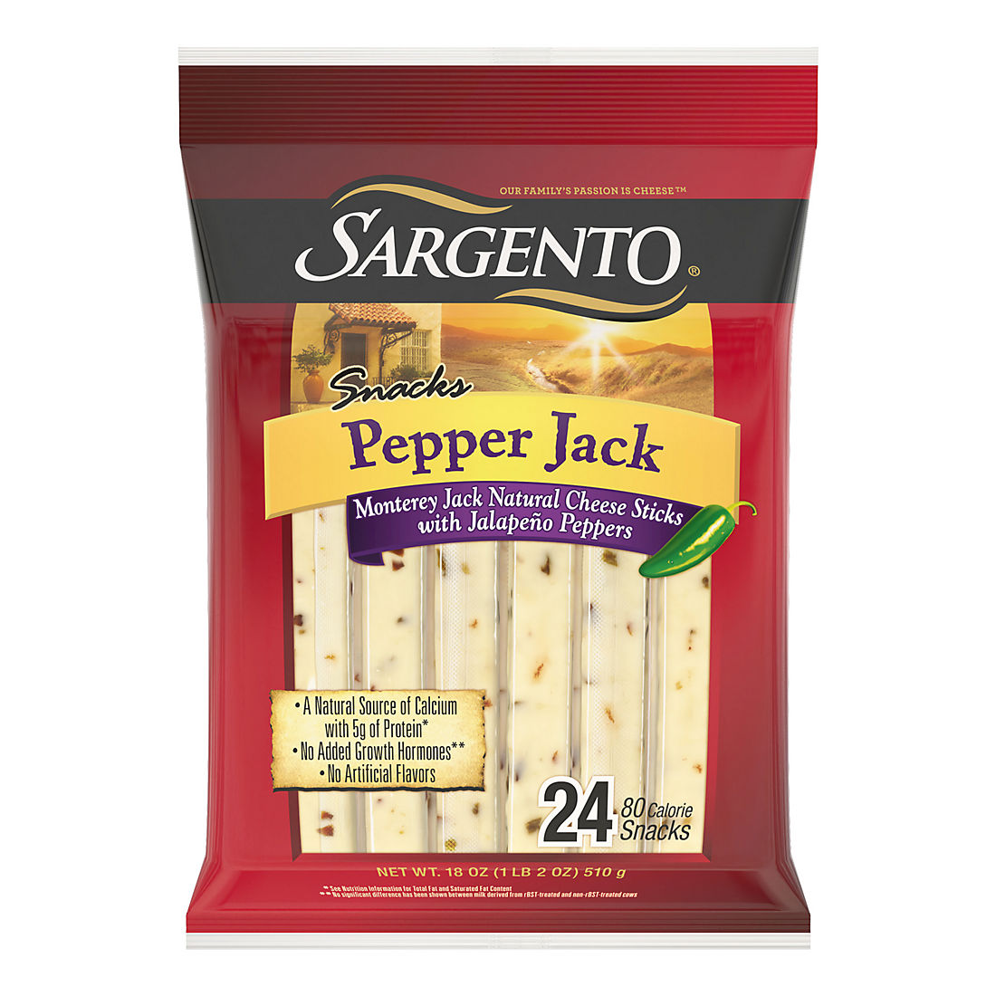 Sargento Pepper Jack Natural Cheese Snack Sticks, 24 ct.